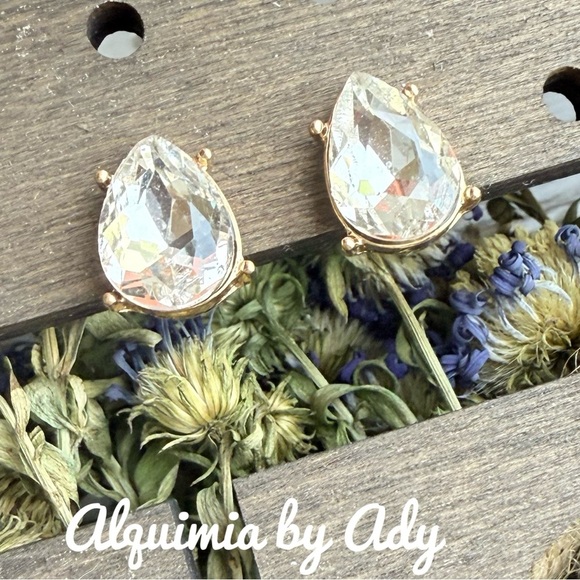 Gold and Silver Teardrop Earrings - Picture 1 of 1